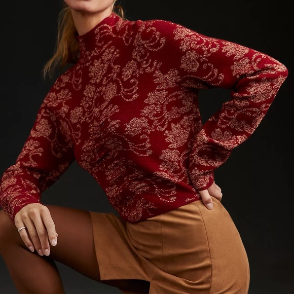 NWTS ANTHROPOLOGIE RUCHED SWEATER (L) - Picture 4 of 14